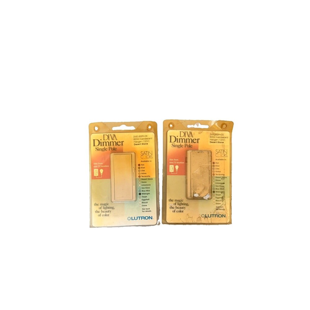 2 Lutron DVSC-600PH-DS Diva 600W Dimmer Desert Stone Satin Colors NEW